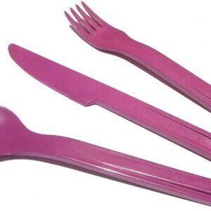 Tupperware Snap Together Cutlery Utensils Fork Knife Spoon kit